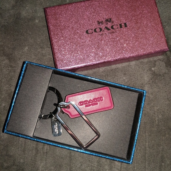 Coach Accessories - Coach Metal and Leather Keychain Fob
